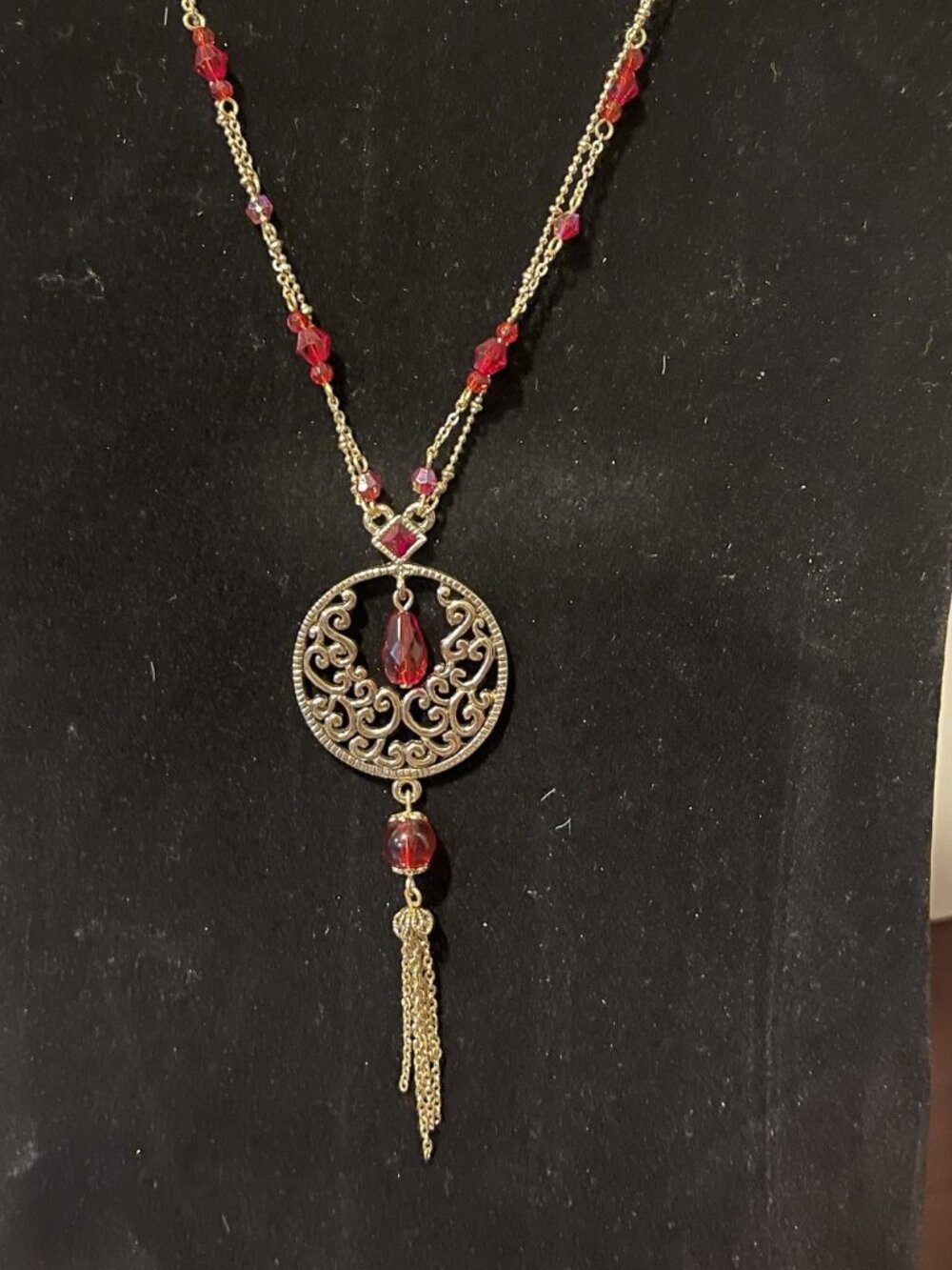 Cookie Lee Red Beaded Necklace (D99) 25523